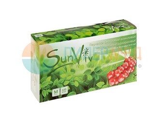 Перчатки виниловые неопудренные SunViv 